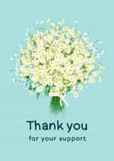Classic Daisy Bouquet Thank You Card for clients and acquaintances. created by JeJu Studio