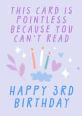Funny 3rd Birthday Card - Pointless - For Kids created by URGHH Card Co.