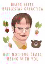 Funny Dwight Quote Anniversary Card / Valentines Day Card - The Office US - Bears Beets Battlestar Galactica created by URGHH Card Co.