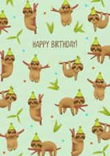 Cute Birthday Card - Sloths - Happy Birthday created by Evie Garnett Designs