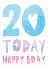 20 Today Happy Bday created by Evie Warren Illustration