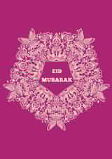 Eid Mubarak pink card created by HennaHunar