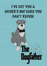  The Godfather inspired Father's day card featuring a cute, crime boss dog created by Schnauzer Scribbles