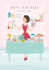 Happy Birthday Lady Baking Card created by Little Stringers