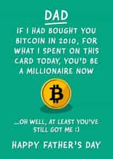 Bitcoin Funny Father's Day Card created by Fliss Muir