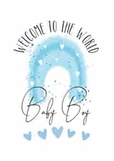 Rainbow Baby Boy Card created by Louise Potton Designs