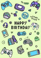 Gaming Birthday Card created by Emvy Illustration