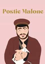 Funny Post Malone Pun Card created by HipArtDesigns