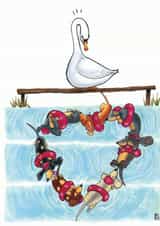 Swimming Dachshunds  created by Nick Budd