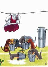 Cheeky Dachshunds card created by Nick Budd