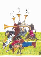 Musical Dachshunds card created by Nick Budd