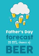 Funny Father’s Day Card - Beer Forecast for Dad created by Tiger Feet Creations