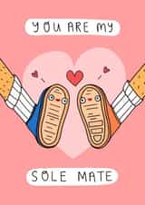 Cute Sole Pun Anniversary Card / Valentines Day Card - Trainers - You Are My Sole Mate created by Wren & Wilson