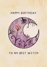 Best Witch Moon Birthday Card created by Emily Underworld