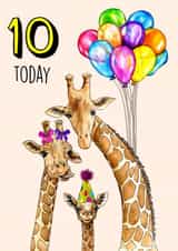 10th Giraffe Birthday Card created by Poppy & Mabel