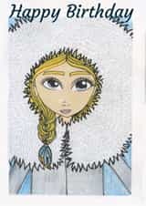 Winter illustration birthday card created by angelic artworks