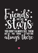 Friends are like stars card created by A Piece of HeART UK