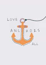 Love anchors all pun card created by Molly Lavinia Hutchings