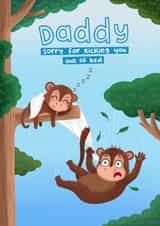 Daddy sorry for pushing you out of bed, father's day card created by Blue Kiwi Design