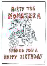 Houseplant happy birthday card created by Philippa Gumley