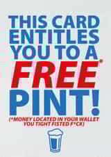 Rude Free (but not free) birthday pint created by Glen Stone