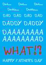 DAD DAD DAD Happy Father's Day Card created by @Cupsie's Creations