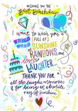 Sunshine and Rainbows Best birthday card created by daminidesigns