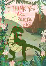 Dinosaur and volcano Father’s Day card created by Envy Row