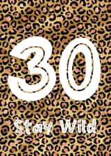 Leopard print 30th Birthday Card created by BeauPrintBoutique