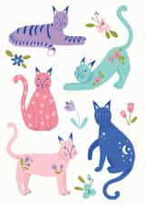 Cute Floral Cat Card created by Joanna Clay Design