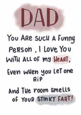 Dad Stinky Fart Card created by Emma Riches - Emma Riches Art
