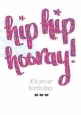Hip Hip Hooray pink sprinkles card created by Hot Fresh Bright by Millie Attwater