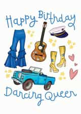 Dancing Queen Mamma Mia Birthday Card created by Hot Dog greetings