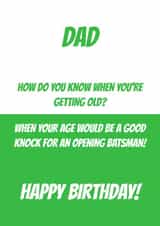 Happy Birthday Dad Cricket card created by SayItWithSport