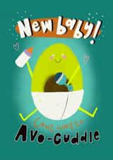 New baby avocado congratulations card created by Lucy and Lolly