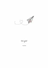 Cute Paper Plane Anniversary Card - One Year created by Little Lights Invites