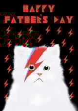 Bowie Cat Father's Day Card for a Rocktastic Dad created by @ChildstarSamantha