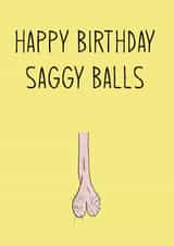 Saggy balls Birthday Card created by Cheeky Cards by Ginger