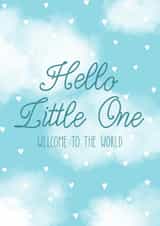 Love heart cloudy new baby card created by Paper Wishes Co