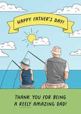 Dad and Son Fishing Father's Day card created by Evie Garnett Designs