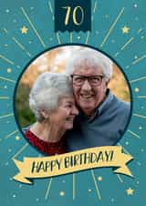 Personalised Birthday Photo Card created by Evie Garnett Designs - 70th Birthday Photo card