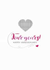 4th Anniversary Card for Linen Anniversary created by Miss Shelly Designs