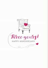 3rd Anniversary Card for Leather Anniversary created by Miss Shelly Designs