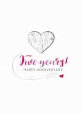 5th Anniversary Card for Wood Anniversary created by Miss Shelly Designs