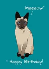 Siamese cat birthday card created by DainaCrafts