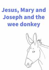 Jesus, Mary and Joseph and the wee donkey created by Rose Griffths