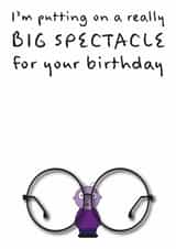 Big birthday spectacle card created by Rachel Hsiroc Design
