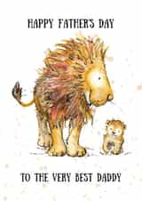 Cute Daddy Lion Fathers Day Card - Daddy - Lion - Happy Father's Day To The Very Best Daddy created by Kate Garrett