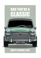 CLASSIC MINI Father's Day Card. created by RetroMotion Artwork