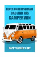 Dad's Campervan. Classic VW Bus Father's Day Card. created by RetroMotion Artwork